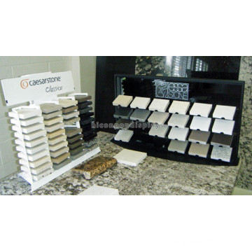 Unique Metal Single-Sided Stone Showroom Desktop Wholesale Cheap 12X12 Quartz Tile Display Rack